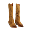Bottes femme cognac en microfibre