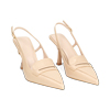 Mocassino slingback beige, tacco 8,5 cm