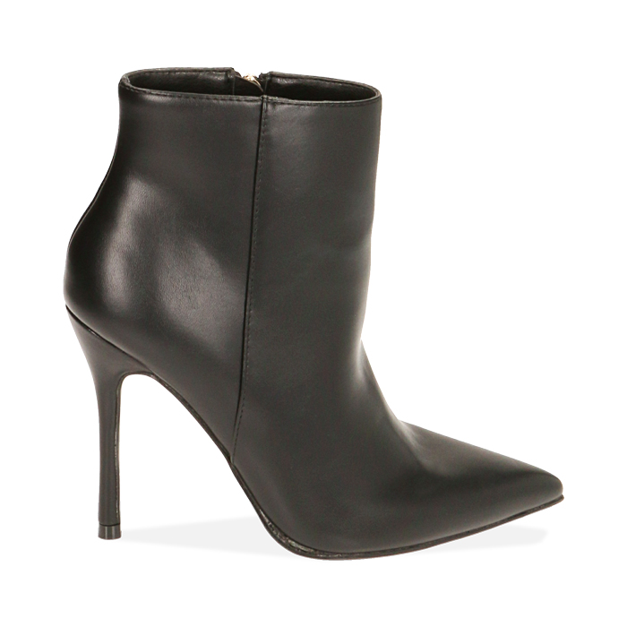 Ankle boots neri, tacco 10,5 cm 