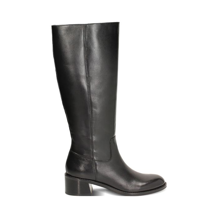 Stivali in pelle nera con tacco 5 cm - Primadonna Collection
