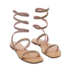 Sandalias bajas nude de microfibra con piedras