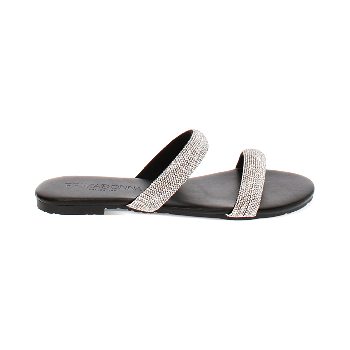 Sandali bassi neri con strass