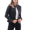 Biker jacket nera in eco-pelle