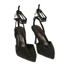 Slingback nere in lycra, tacco 8,5 cm 