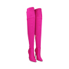 Botas por encima de la rodilla lycra fucsia, tacón 10,5 cm