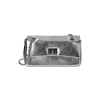 Borsa a tracolla laminata argento