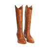 Stivali texani cognac in pelle, tacco 5,5 cm