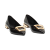 Ballerines brillantes noires avec semelle en caoutchouc