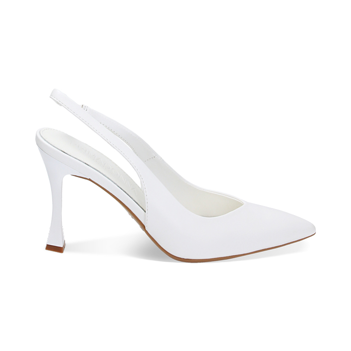 DÉCOLLETÉ SLINGBACK BLANCOS, TACÓN DE 9,5 CM