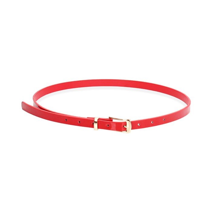 Cinturón mujer rojo charol estrecho