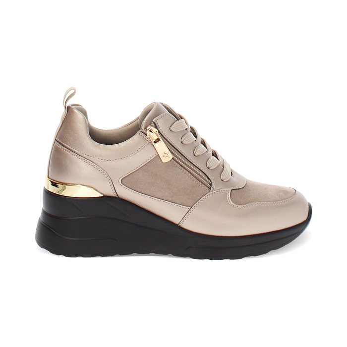 Zapatillas deportivas bronce con tacón de 7 cm