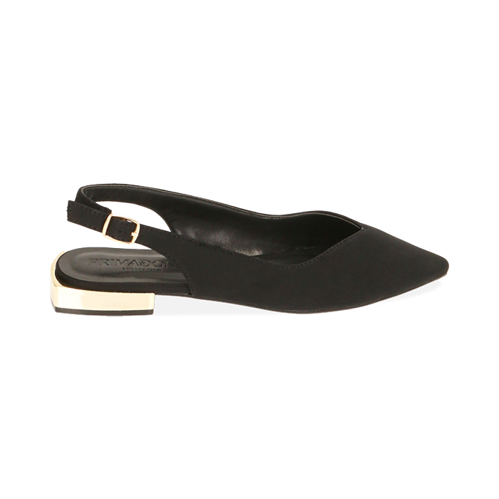 Ballerine nere slingback in tessuto