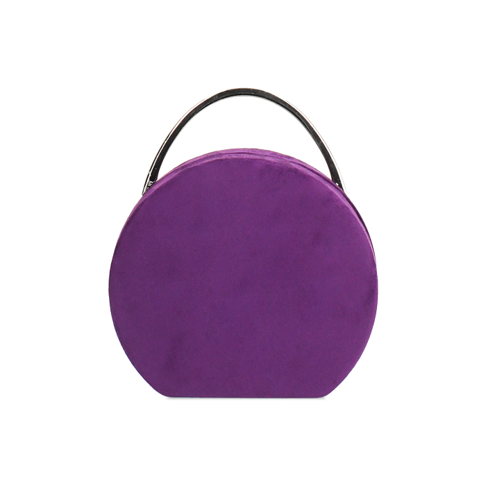 Clutch viola in microfibra con tracolla removibile