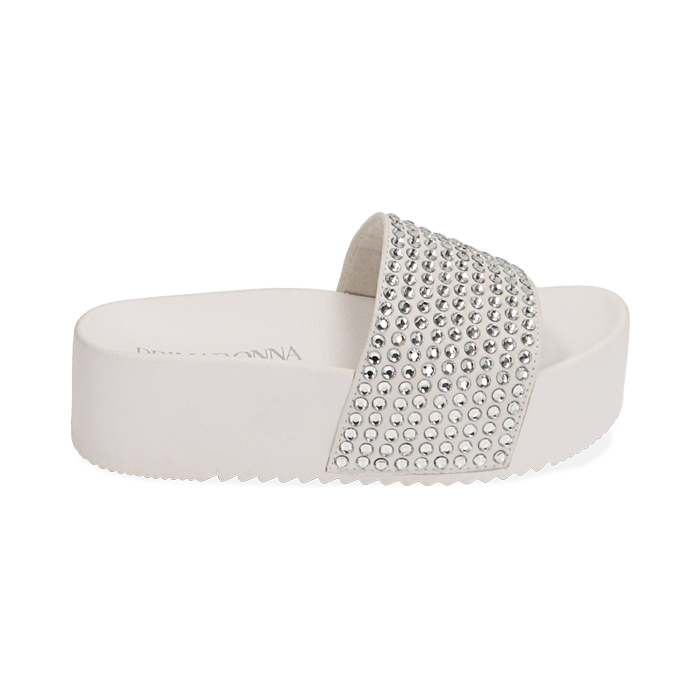 Ciabatte donna bianche per il mare, zeppa 5 cm | Primadonna Collection