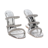 Sandali argento in laminato con pietre, zeppa 9,5 cm