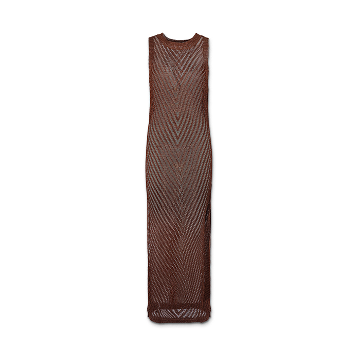 Vestido de mujer color cobre en tela