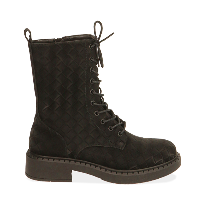 Botas negro en microfibra nabuk