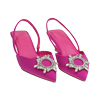 Slingback en lycra fuchsia, talon 4,5 cm 