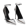 Décolleté open shank argento con tacco 10,7 cm
