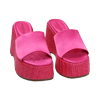 WOMEN SHOES WEDGE SATIN FUCS