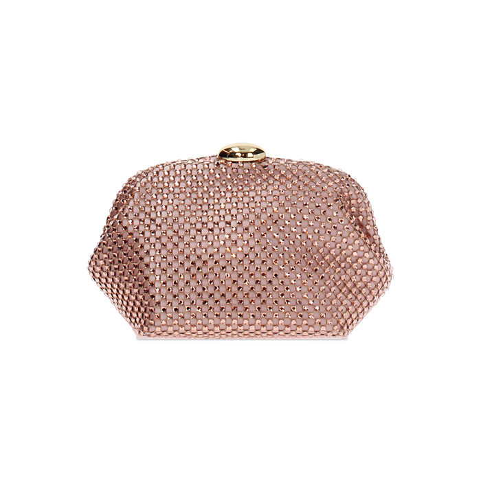 Clutch rose-or avec pierres scintillantes