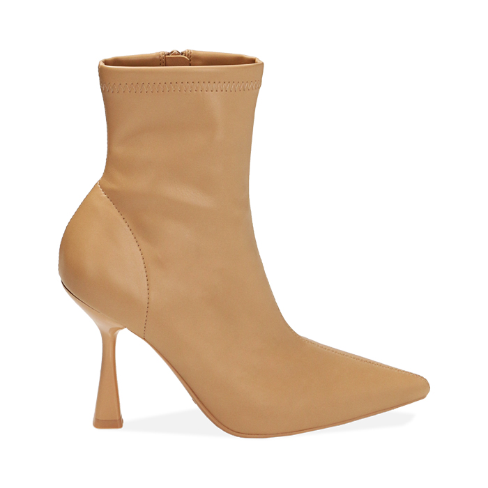 Ankle boots beige, tacco 9,5 cm