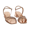 Sandali rosa-oro a specchio con pietre, tacco 3,5 cm