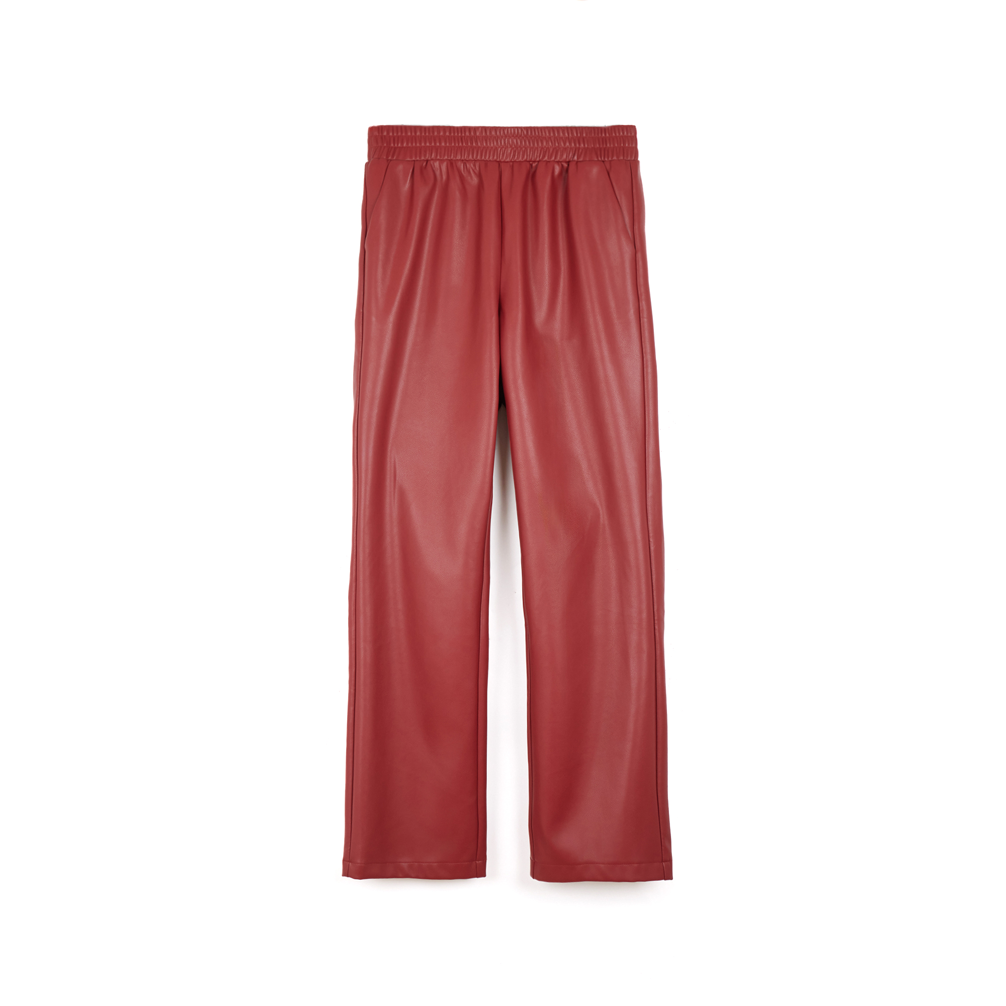 Pantalone rosso da donna con silhouette elegante