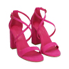 Sandales fuchsia en microfibre, talon 9 cm 