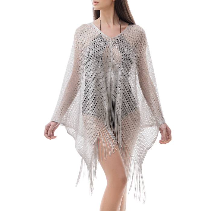 Poncho argento copricostume