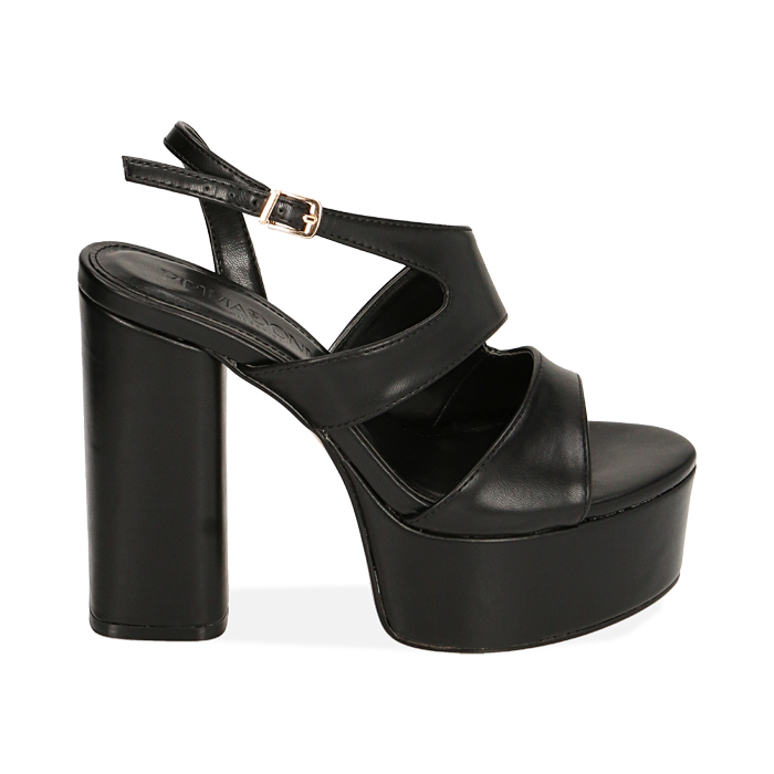 Sandali donna platform neri tacco 12 cm Primadonna Collection