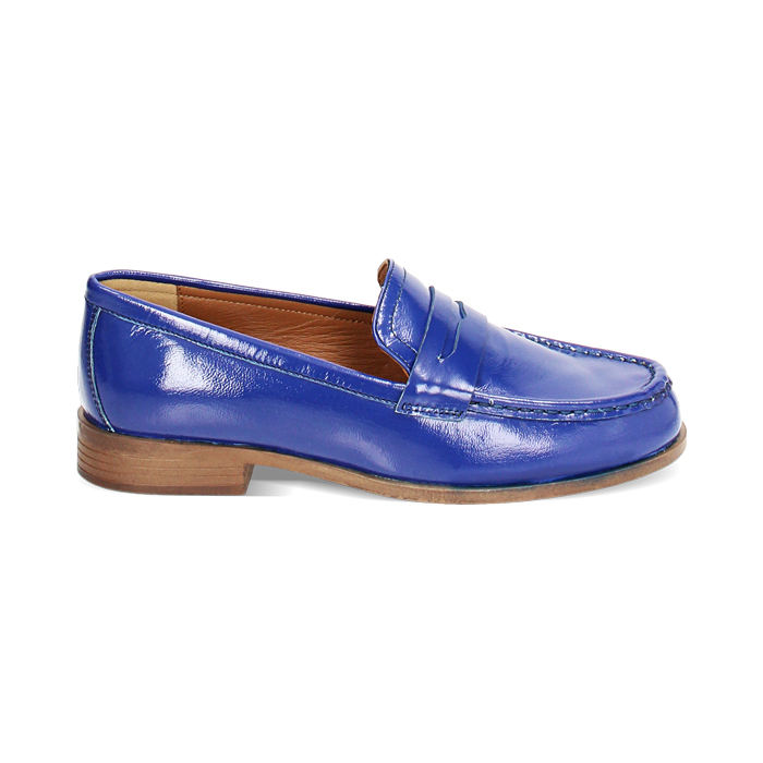 CALZATURA MOCASSINO PELLE NAPLAK BLUE