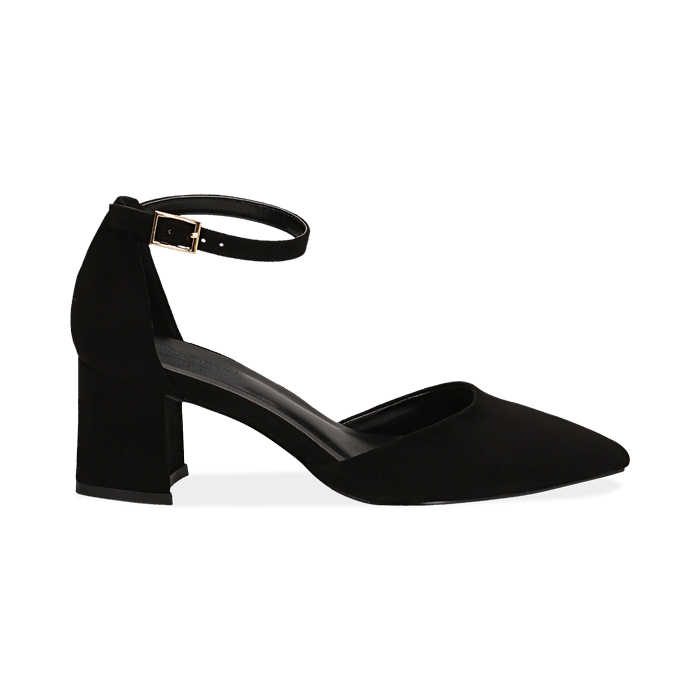 ZAPATOS OPEN SHANK MICROFIBRA NERO