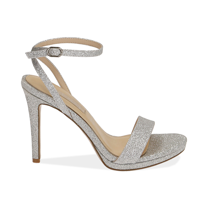 Decolletè Donna Eleganti in Glitter Argento Made in Italy - KikkiLine