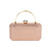 Pochette femme rose doré en laminé avec pierres