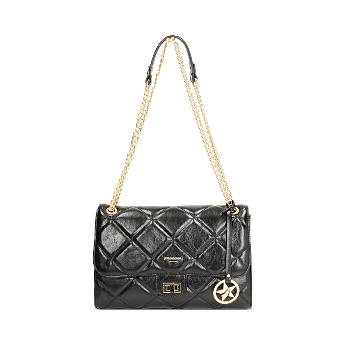 Borsa a tracolla nera con dettagli matelassè