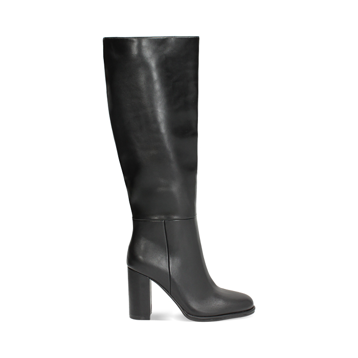 Bottes noires avec talon de 9,3 cm