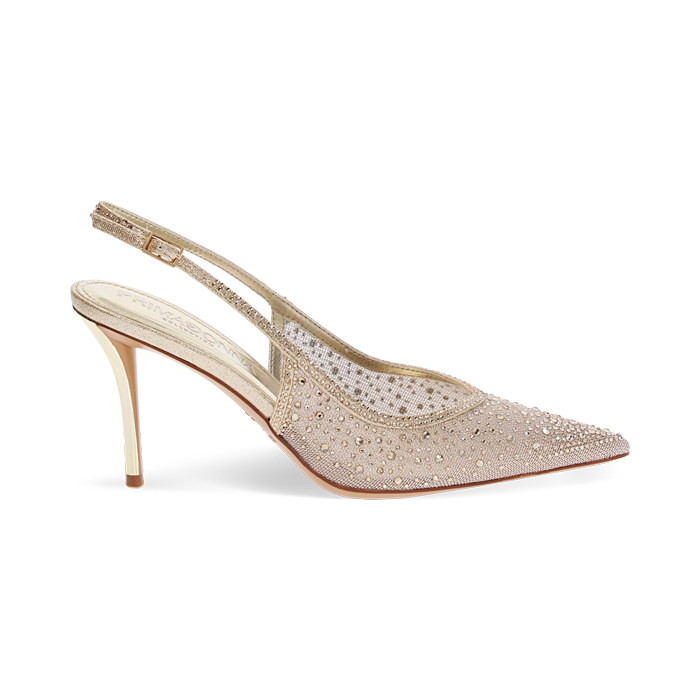 Deco slingback oro tacco 8,4 cm
