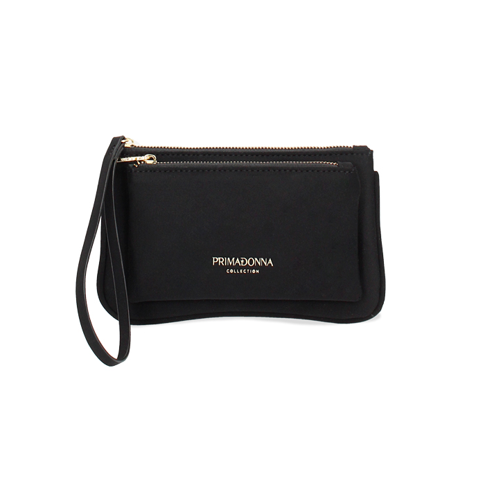 Porte-monnaie femme noir en tissu