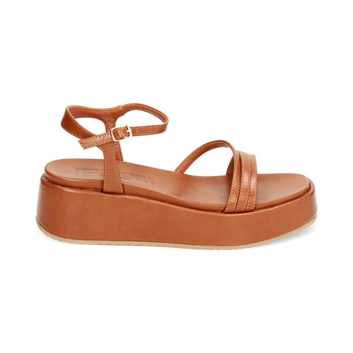 Zeppe marroni, platform 5 cm
