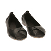 Ballerine open toe nere in pelle