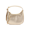 Mini sac femme or en laminé tressé