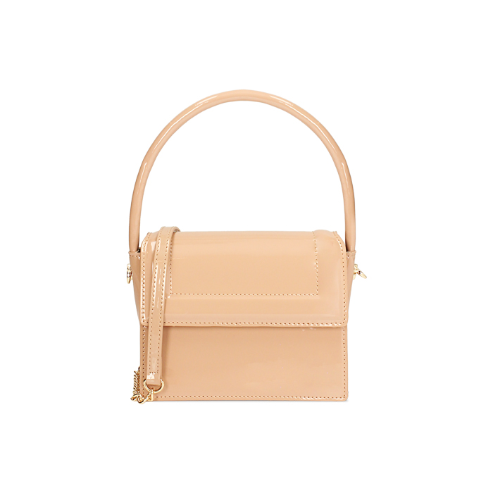 Mini bag donna nude in vernice