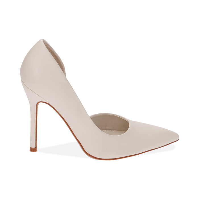 Décolleté minimal panna, tacco 10,5 cm