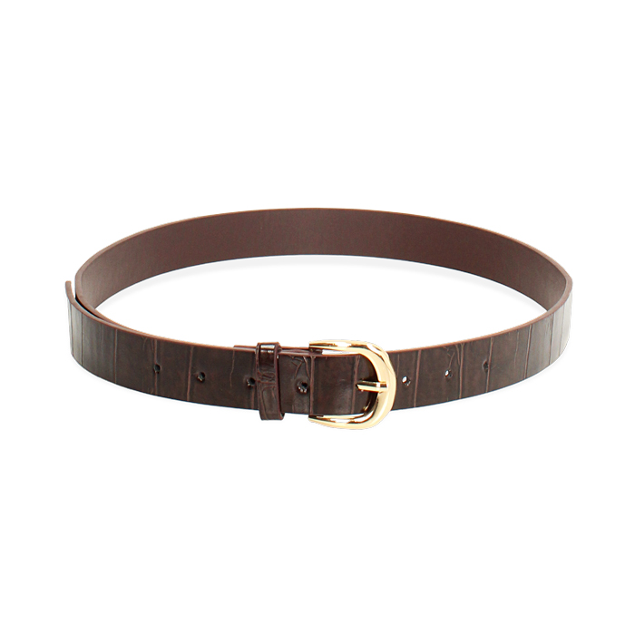 Ceinture en synthétique effet coco brun foncé