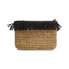Pochette donna da mare in paglia nera