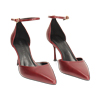 Décolleté open shank bordeaux con tacco 7,5 cm da donna