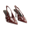 Décolleté slingback bordeaux con oblò,  tacco 8 cm