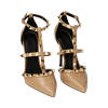 Décolleté borchiate beige, tacco 10,5 cm
