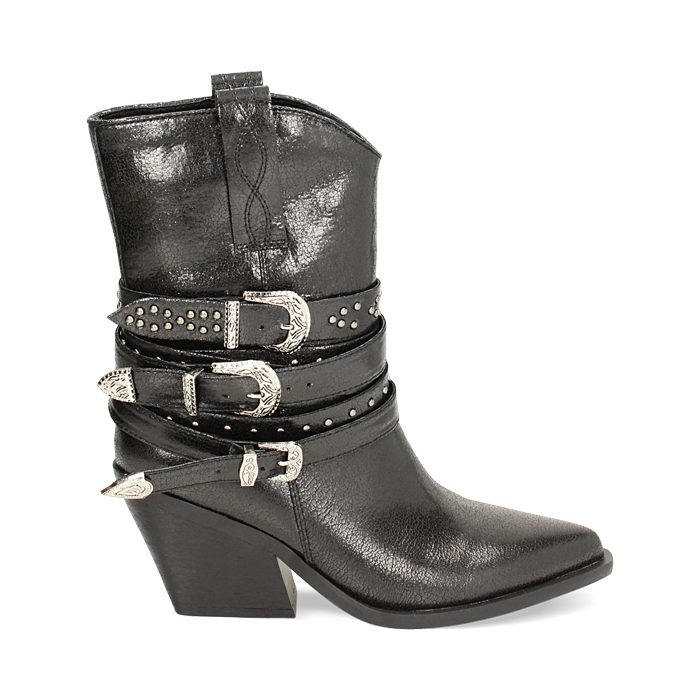 Tronchetto Texano Nero Tacco 6 5 Cm I Primadonna Collection